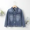 Jackor Spring Autumn Children S denim Coat Boys Girls Jacket Långärmad outwear kläder 230202 230630