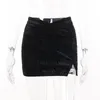 Saias Scratched Mall Gótico Bodycon Vintage Grunge Sexy Split Party Mini Bottom Punk Feminino Preto Cintura Alta Alt Saia