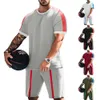 2023 летняя спортивная футболка мужская с круглым вырезом повседневные шорты с коротким рукавом комплект из двух предметов мужские спортивные костюмы спортивный костюм мужчины