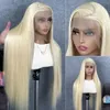 Perruques Synthétiques Jolie Journal Blonde 613 HD 30 40 Pouces Raides 13x4 Lace Front Humain Transparent 13x6 Frontal Pour Les Femmes Noires 230629