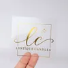 Autocollants adhésifs 100pcsLot personnalisé clair Transparent feuille d'or argent mariage d'affaires 230630