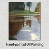 Étang tranquille dans le parc d'appel Gustav Klimt Reproduction d'art sur toile Peinture à l'huile à la main Oeuvre de haute qualité