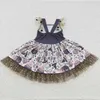 Vestidos de niña Venta al por mayor Boutique Bebé Manga corta Niño Halloween Encaje Tul Twirl Vestido Niños Niño Hasta la rodilla Ropa de cumpleaños