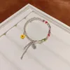 Urok bransolety koreański luksusowy kolor kryształowe kwiaty z koralikami nisza design sens przyjaźń bransoletki dla kobiet biżuteria