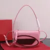 Silberne Tasche für Damen, 1DR, Nappa-Taschen, Designer-Umhängetaschen für Damen, Luxus-Handtasche, modische, klassische, lässige Damen-Clutch-Klappe mit Schultergurt, dicke Taschen, rosa Tasche von Dicky