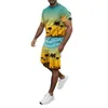 Men's Tracksuits Hawaiian T-Shirt Casual Suit Summer Short Sleeve Shorts A Set Of Street Wear Beach Pants With Tee Top Simple For Male