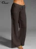 Vrouwen Broek s Celmia Vintage Vrouwen Wijde Pijpen Broek 2023 Zomer Palazzo Mode Lange Broek Casual Elastische Taille Effen Dunne Party Pantalon Femme 230630