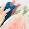 Vestidos de menina crianças meninas vestido princesa tule tule fada mangas mangas halter borboleta malha de festas de aniversário pufffy