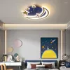 Plafondverlichting Modern Eenvoudig Voor Kinderkamer Jongens Meisjes Ontwerper Creatief Sterrenhemel Raket Traploos dimmen Slaapkamerlamp