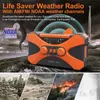 ラジオ緊急ラジオソーラーハンドクランクポータブルAM/FM/NOAA SOSラジオ付きラジオ付きランプ携帯電話充電器ラジオFM