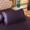 Set zomerkoel bed plat laken satijnen lakens 24 kleuren koningin kingsize laken voor tweepersoonsbed