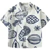 Kids Shirts 2-10Y Baby Boys Summer Short Sleeve Shirt Children Printing Shirts Korean handsome Kid Top Cotton Boy Clothes Blouses 230628