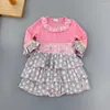 Vestidos de menina bebês verão roupas de bebê meninas bebês e crianças babados vestidos de flores para crianças manga bufante na altura do joelho