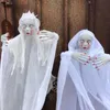 Halloween Toys Halloween Ghost Doll Crying Blood Female Hanging Nun Red Nail Horror Trick Scary Haunted House Chamber Props White Terror 230629