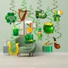 Party Decoration 1Set St. Patrick's Day Theme Spiral Pendant Flag Props