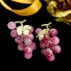 Charm Springsummer Purple Grape String Ohrringe für Frauen mit personalisierter Mode und übertriebenem Temperament, Luxus-Silbernadel 230630