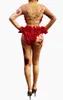 Stage Wear Red Rose Jumpsuit Halloween Cosplay Party Body Fleur Costume Carnaval Discothèque Bar