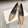 Talons hauts Marque Chaussures Femmes The Row Designer Classique Mode Bout Pointu Bureau Carrière Partie Noir Nude Cuir Dîner Robe Chaussures Taille 35-40 avec Boîte