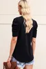 Trendy Großhandel Frauen-Kurzhemd mit Puffärmel und V-Ausschnitt-Design AST258219590