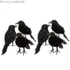 Inne świąteczne dostawy imprez 3PCS Halloween Crow Fake Bird Toys Ravens Propon Fancy Dress Dekoracja Propiat