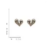 Dos boucles d'oreilles minimaliste mignon petit coeur Clip sur bijoux géométriques métal oreille manchettes pour femmes Piercing Falsos fête cadeau