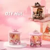 Doll House Accessories 3D Trähus Diorama Toys Diy Handmade Dollhouse Puzzle Model Handmade Miniature Dollhouse With Furnitures Kit for Children 230629