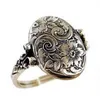 Vintage gravierte Blumenringe für Frauen Antik Silber Farbe Blume Pflanze graviert personalisierter ovaler Ring Party Urlaub Schmuck