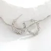 Boucles d'oreilles cerceau minimaliste plis or argent couleur métal géométrique cercle C-forme goujon pour les femmes à la mode mariage rond bijoux