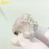 Gioielli hip-hop Anello da uomo in moissanite placcato oro 18 carati di lusso con grande croce in argento massiccio completamente ghiacciato