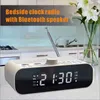 Rádio relógio fm com bluetooth streaming play display led despertador duplo 1500mah alto-falante hifi com unidade woofer
