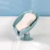 Leaf Shape Soap Box Drain Soap Holder Bathroom Accessories Travel Bathroom Soap Holder Creative Sucker Water-free Storage Box