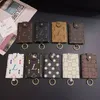 Deri Kredi Kartı Tutucu Tasarımcı Kadın Erkek Marka Anahtarlık Cüzdan porte carte Eski Çiçek kart çantası Anahtarlık İç Yuvası Cebi