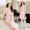 Work Dresses Korean Spring Summer Dress Suits Women Fashion Two Piece Set Outfits Blazer Top Office Ladies Formal OL Professional Wear