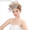 Party Hats Fashion Elegant Feather Mesh Bridal Wedding Party Hats/Fascinators For Woman Party Vintage Headdress Decoration SH190923 Z230630