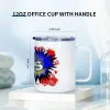 Tasses de sublimation de 12 oz vierges gobelets en acier inoxydable avec poignée et revêtement de couvercle coulissant adaptés à la machine de presse de tasse Cricut FY5093 JN30