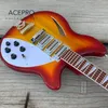 12 String Electric Guitar 3 Pickups Cherry Sunburst Color 24 Frets Tailpiece Bridge Rosewood Fretboard High Quality