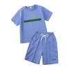 I lager 3 stilar designer barnkläder set baby pojkar flickor t shirt kostym toppar byxor tvådelar