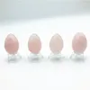 Dekorativa figurer 1pc naturlig rosa roskvarts äggformad kristallläkande bollsfär ädelstenar och mineraler