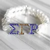 Link bransoletki Dwie linie imitujące perłowe regulację greckie litery sgrho etykieta Sigma Gamma Rho
