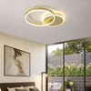 Ceiling Lights Modern Led Flush Mount Light Circular Ring White Brown Gold Close To Fixture For Living Room Bedroom Aisle