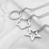 Collane con ciondolo Semplice cerchio quadrato Triangolo Geometria Fiore Collana Acciaio inossidabile Donna Cuore Amore Girocollo Gioielli amuleto