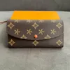 Vintage M60697 Women Brown Flower Borse Passport Porta del passaporto autentico Portafogli di chiave in pelle Emilie Designer Button Mone