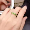 Bagues de Grappe Naturel Diopside/Citrine/Améthyste S925 Argent Sterling Diverses Pierres Anneau Fine Mode Mariages Bijoux Pour Femmes MeiBaPJFS