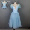 Stage Wear Arrivée De Bleu Ciel Long Danse De Ballet Romantique Tutu Filles Performance Robe De Danse 19024241a