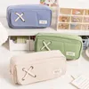 Kawaii Creative Canvas Pen Bag Multifunzione Girl Pencil Box Junior High School Student Cancelleria per ufficio