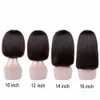 Synthetic Wigs Short Bob Wig Straight Human Hair Full Machine Made Natural Color With Bangs Brazilian Remy For Women No Lace 230630