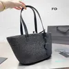 Bolso de mano de playa de verano, bolsos de diseñador para mujer, conjunto de dos piezas, bolsos causales de compras, bolsos de tejido de hierba para axilas