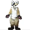 Cute Long Fur Husky Dog Fox Mascot Disfraces Carnival Hallowen Gifts Unisex Adultos Fancy Party Games Outfit Holiday Publicidad al aire libre Traje Traje