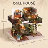 Doll House Accessories Mini DIY Cute Tea Doll House Model Home Desktop Decoration Kid Adult Toys Gift 230629