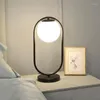 Tischlampen Moderne LED-Schlafzimmerlampe Nordic Glaskugel Leselampe Wohnzimmer Dekor Metall Schreibtisch